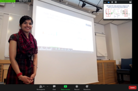 Aastha Sobti at her half time seminar. Printscreen.