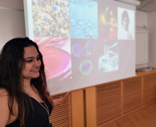 Lavanya during her half time presentation. Photo.
