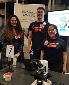 Lavanya, James and Kelin at the "Research Friday" event. Photo.